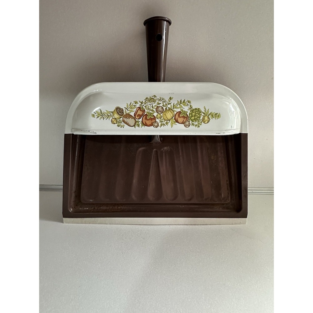 Vintage Metal Spice Of Life Brown Dust Pan Ballonoff Cleveland USA Veggies